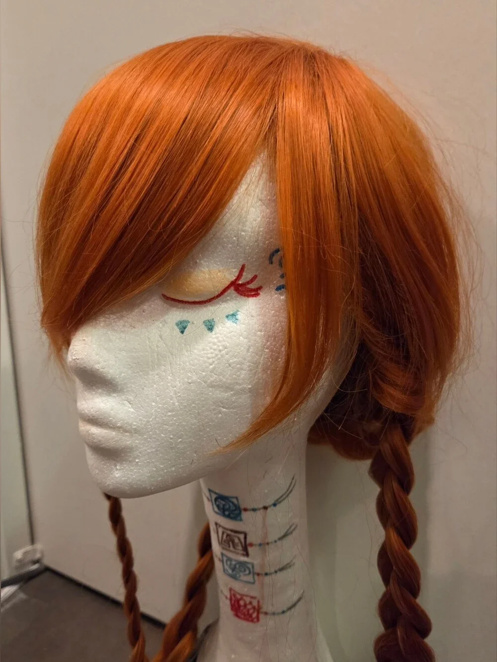Arda Wigs - Long Orange/Red with Bangs